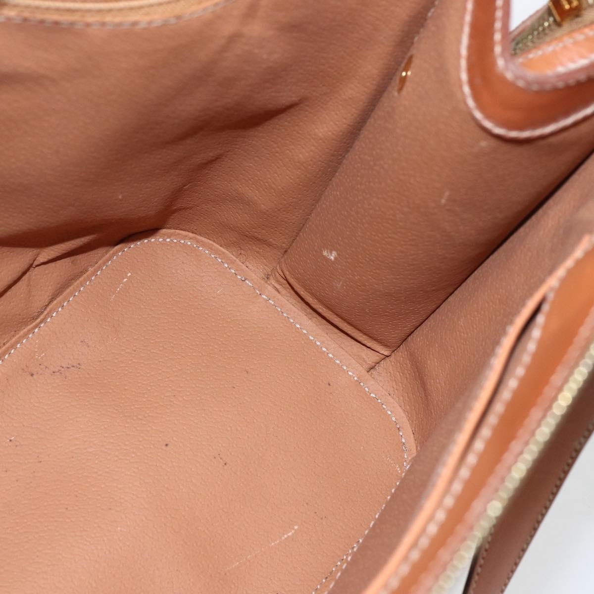 Celine Vintage Macadam Handbag Canvas and Leather, BROWN, CANVAS, Handbag