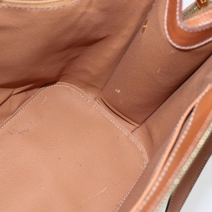 Celine Vintage Macadam Handbag Canvas and Leather, BROWN, CANVAS, Handbag