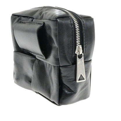 Bottega Veneta Cassette Belt Bag Padded Intrecciato Leather, BLACK, LEATHER, Crossbody bag