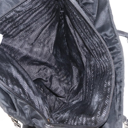 Prada Vintage Chain Shoulder Bag Tessuto, BLACK, NYLON, Shoulder bag