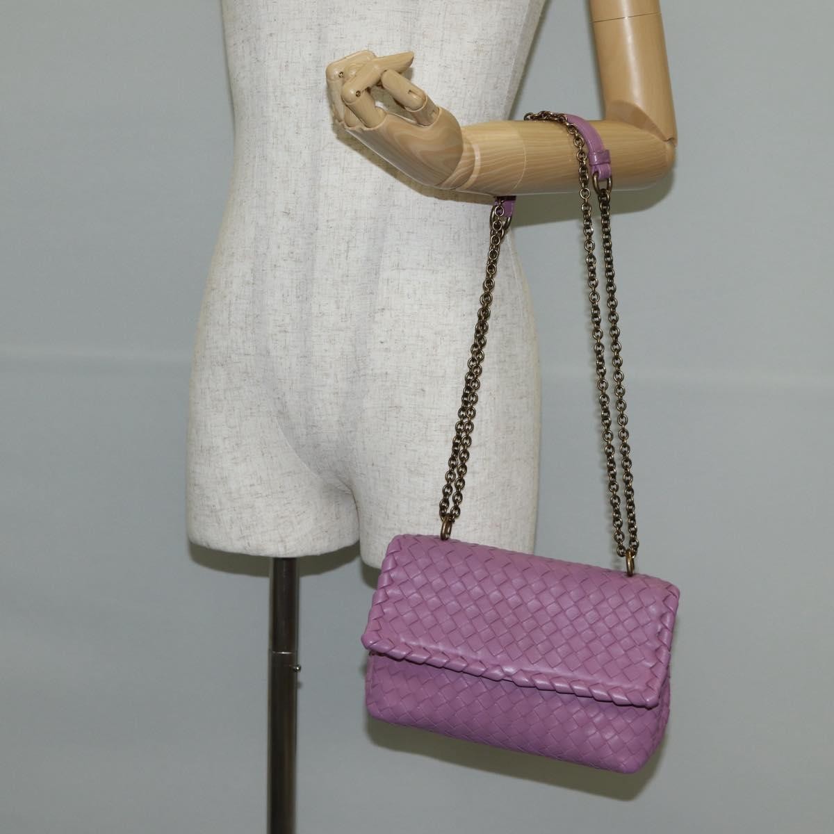 Bottega Veneta Olimpia Crossbody Bag Intrecciato Nappa, PURPLE, LEATHER, Crossbody bag