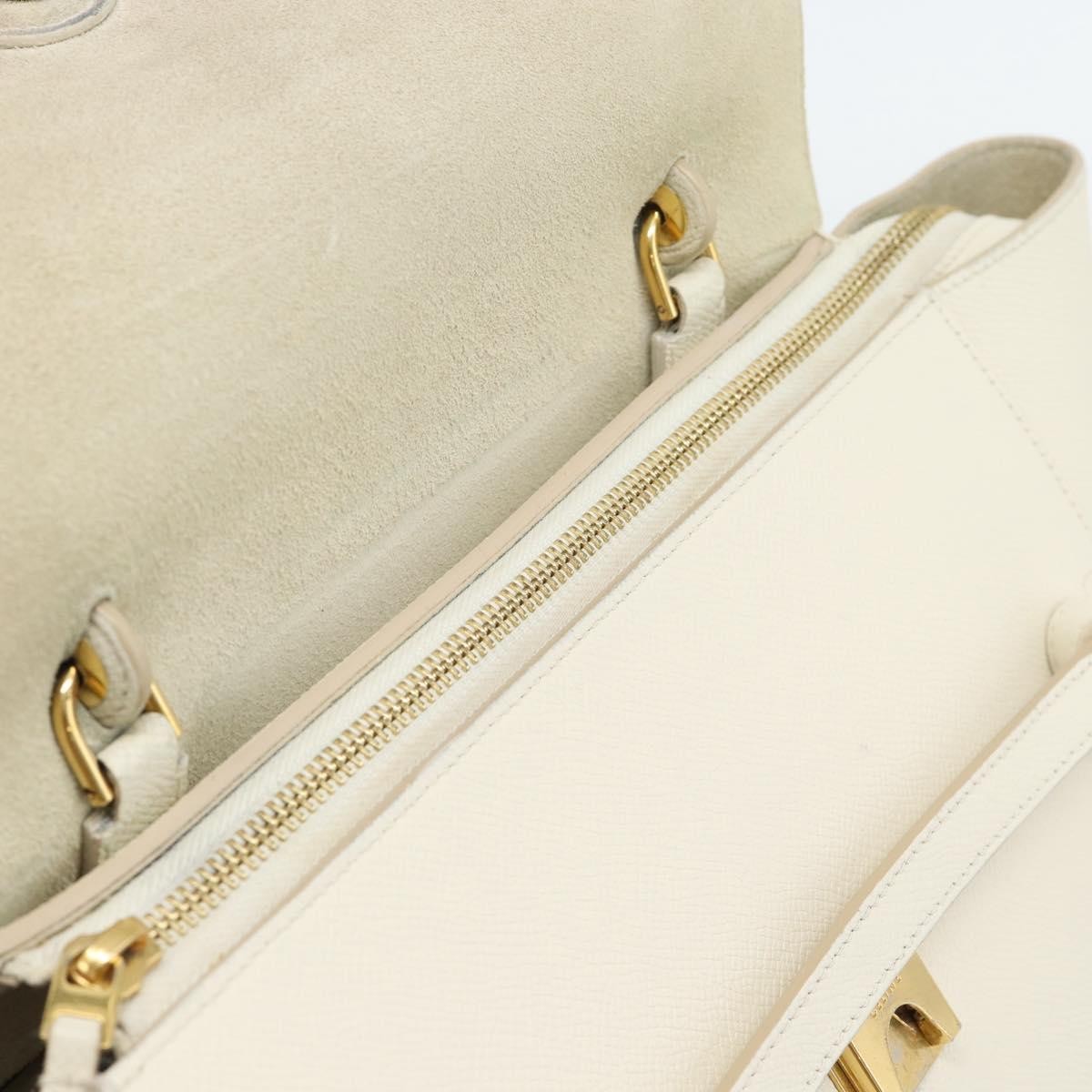 Celine Belt Bag Textured Leather, White, Leather, Handbag