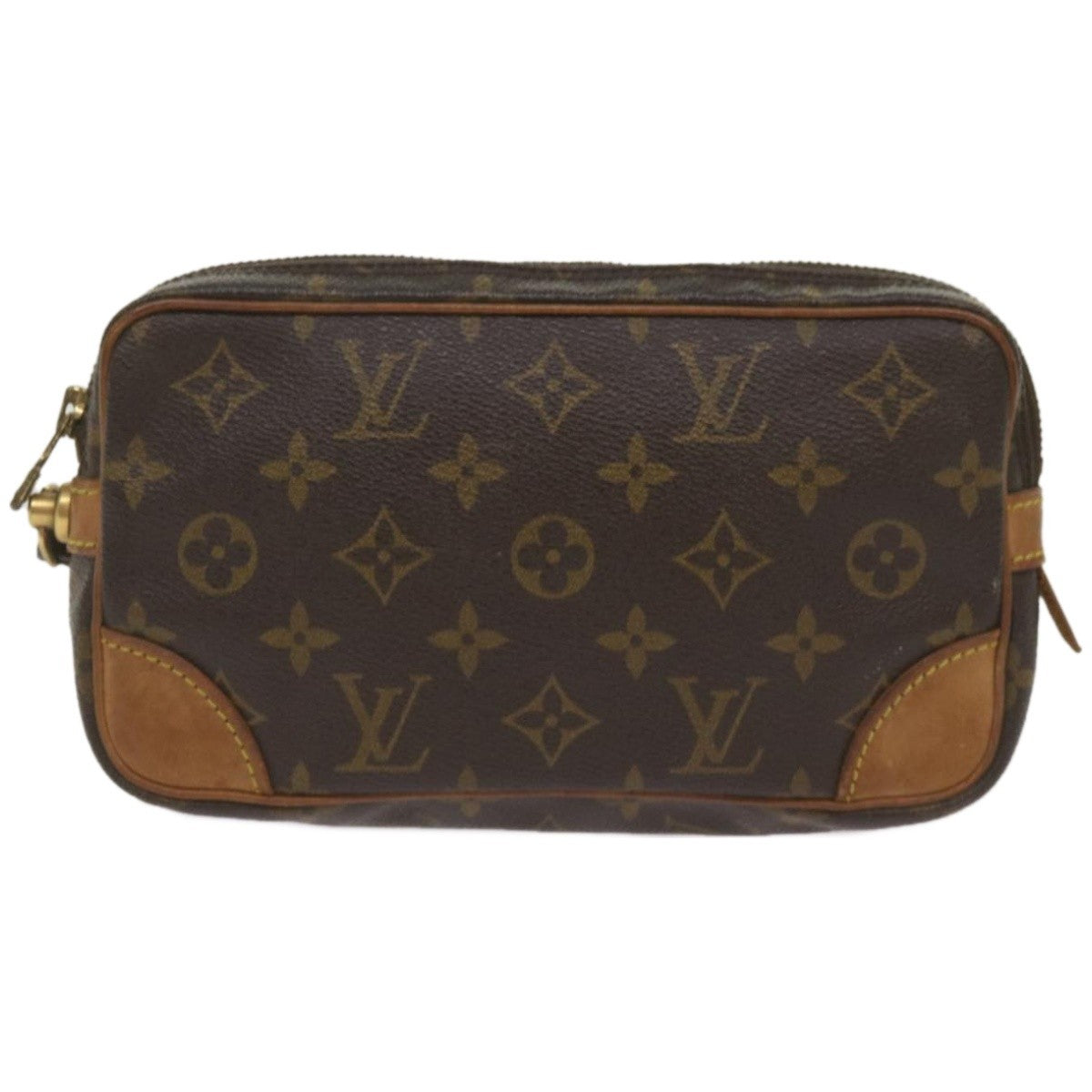 Louis Vuitton Marly Dragonne Clutch Monogram Canvas, BROWN, CANVAS, Clutche & pouche