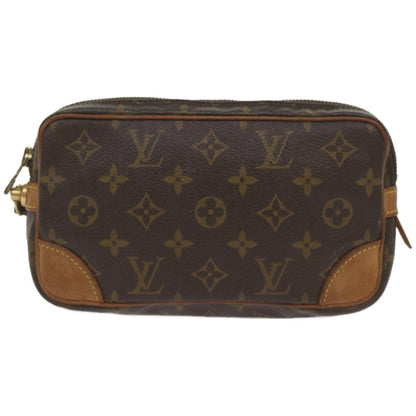 Louis Vuitton Marly Dragonne Clutch Monogram Canvas, BROWN, CANVAS, Clutche & pouche
