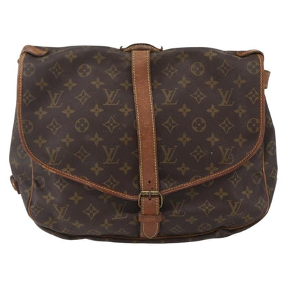 Louis Vuitton Saumur Handbag Monogram Canvas, BROWN, CANVAS, Shoulder bag