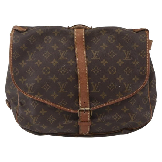 Louis Vuitton Saumur Handbag Monogram Canvas, BROWN, CANVAS, Shoulder bag