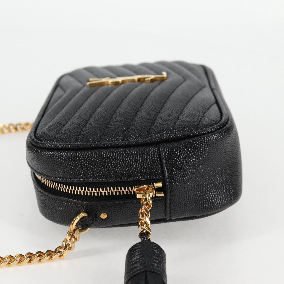 Saint Laurent Lou Camera Bag Leather, BLACK, LEATHER, Crossbody bag