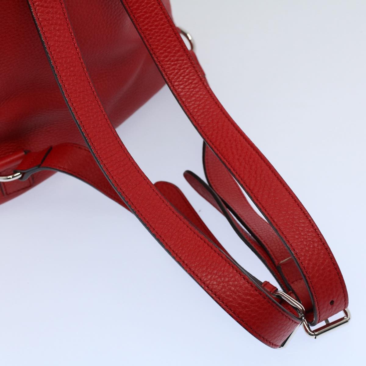 Gucci Soho Drawstring Backpack Leather, Red, Leather, Backpack
