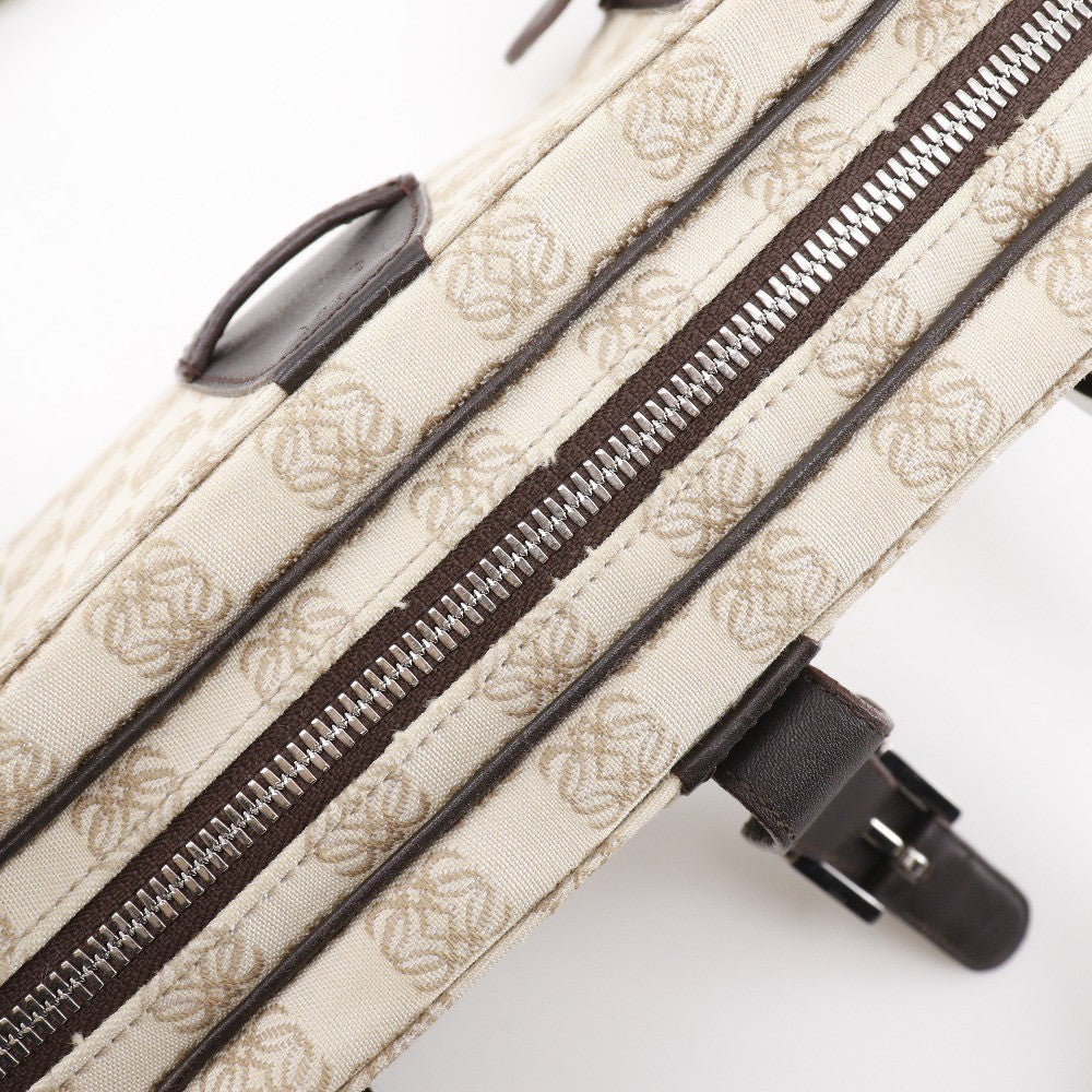 Loewe Vintage Anagram Handbag Canvas with Leather, BEIGE, CANVAS, Tote bag