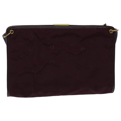 Christian Dior Vintage Trotter Shoulder Bag Nylon, BURGUNDY, NYLON, Shoulder bag