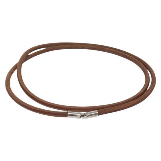 Hermes Laniere Bracelet Leather, BROWN, LEATHER, Bracelet