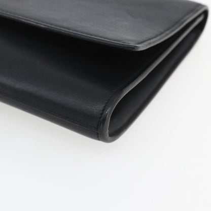 Saint Laurent Chyc Clutch Leather, BLACK, LEATHER, Clutche & pouche