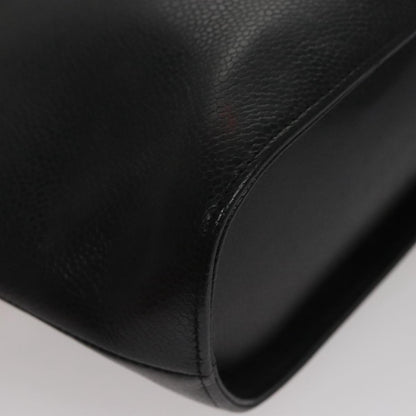 Chanel Vintage Metal Ring Tote Leather, BLACK, LEATHER, Tote bag