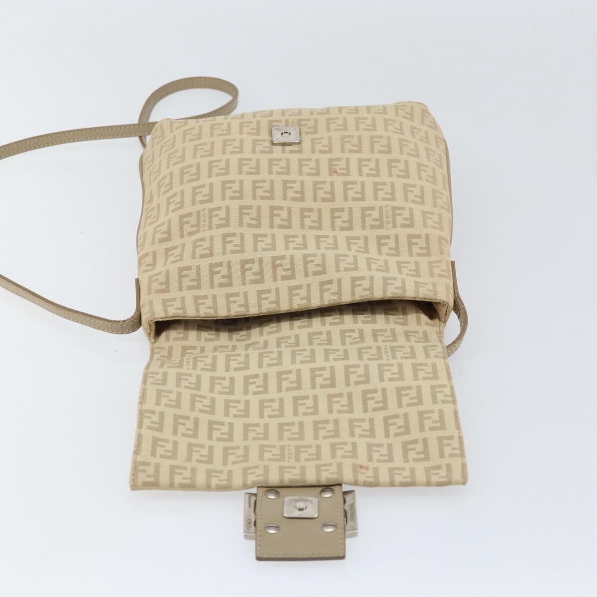 Fendi Vintage Flap Crossbody Bag Zucchino Canvas, BEIGE, CANVAS, Shoulder bag