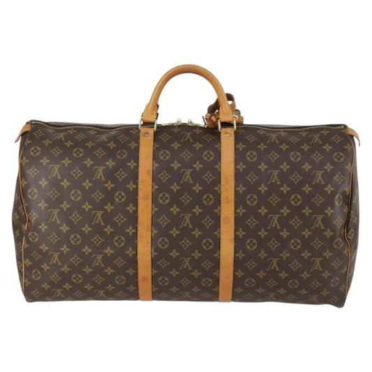 Louis Vuitton Keepall Bag Monogram Canvas, BROWN, CANVAS, Travel bag