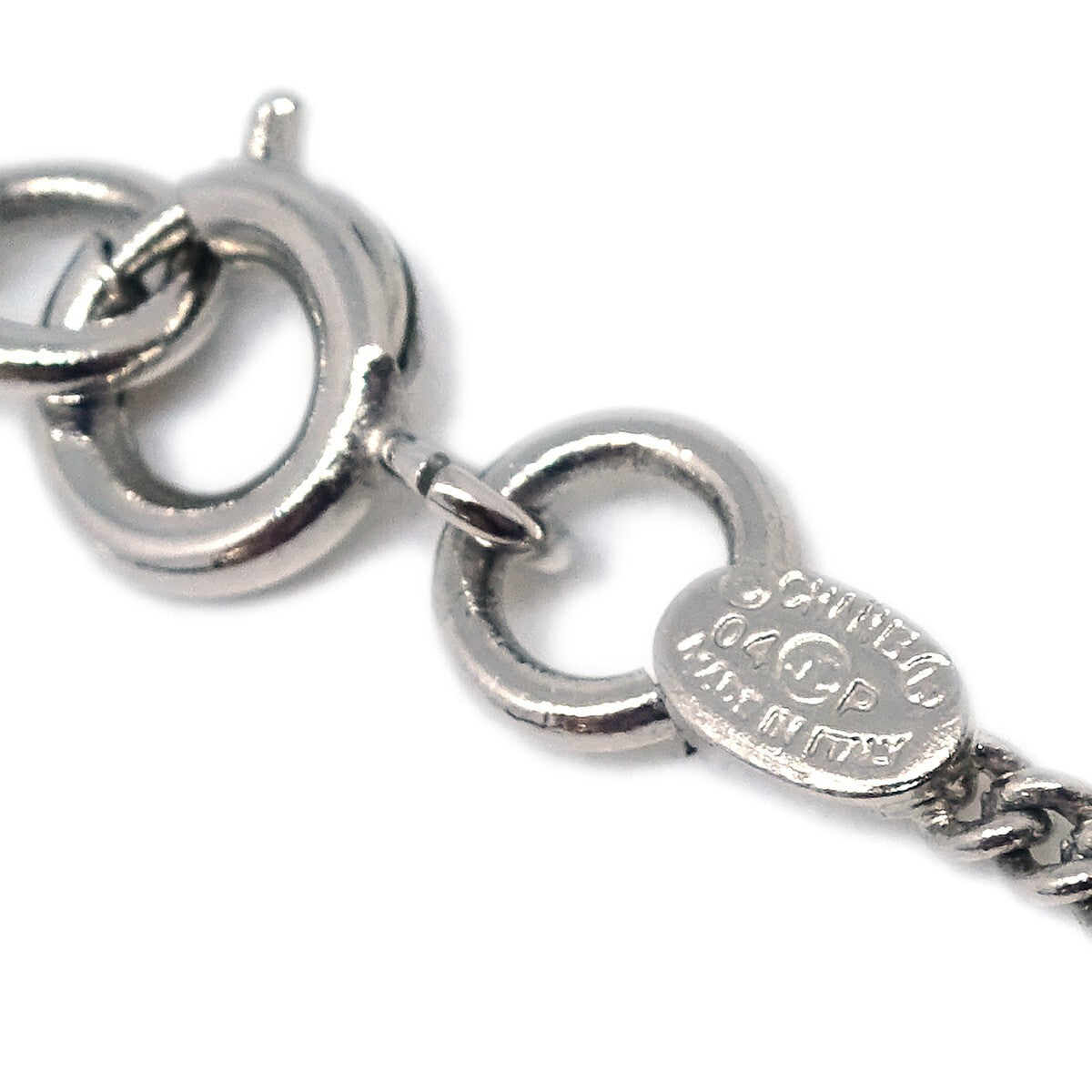 Chanel CC and Heart Pendant Necklace Metal, SILVER, SILVER_PLATED, Necklace