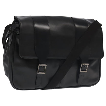 Versace Messenger Bag Leather, BLACK, LEATHER, Shoulder bag