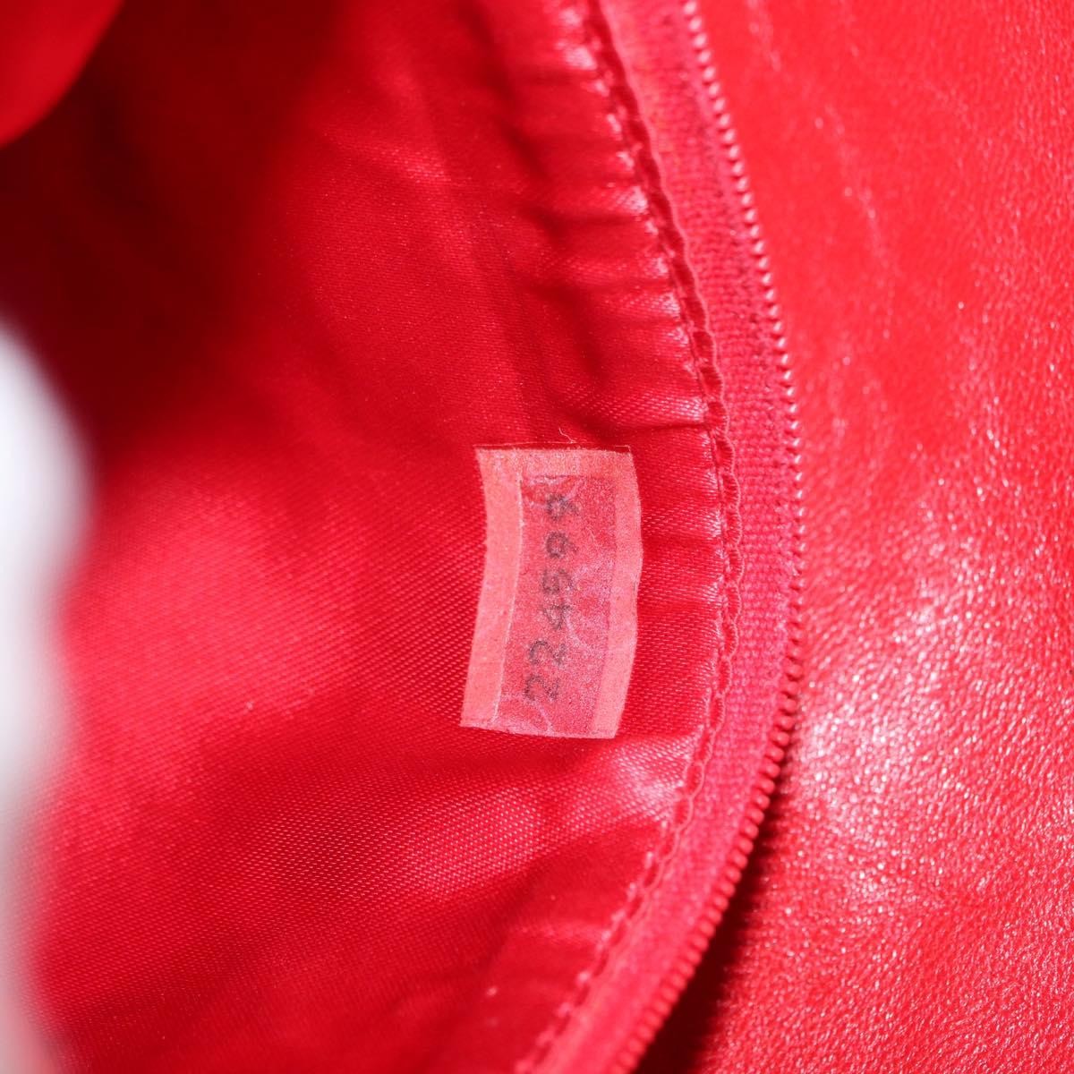 Chanel Camellia Rounded Clutch Satin and Leather, RED, LEATHER, Shoulder bag