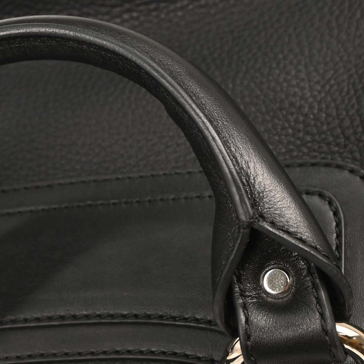 Celine Boogie Satchel Leather, BLACK, LEATHER, Handbag
