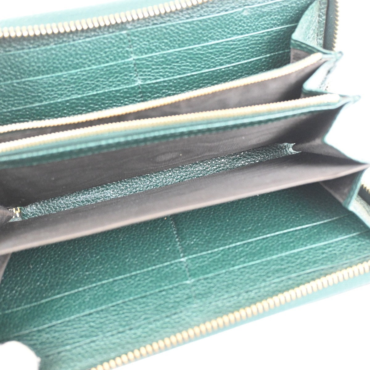 Gucci Zumi Zip Around Wallet Leather, GREEN, LEATHER, Wallets