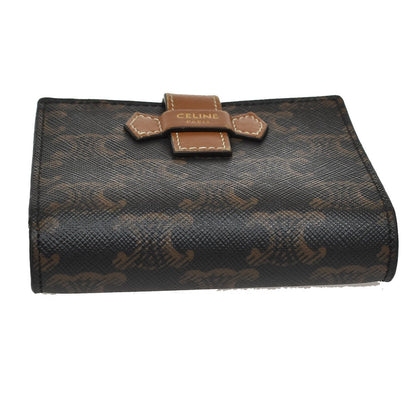 Celine Strap wallet Triomphe coated canvas, BROWN, CANVAS, Wallets
