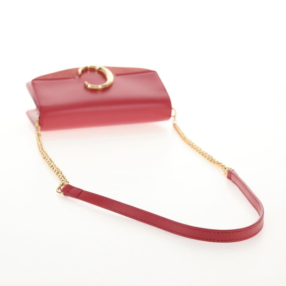 Chloe C Chain Clutch Leather, PINK, LEATHER, Clutche & pouche