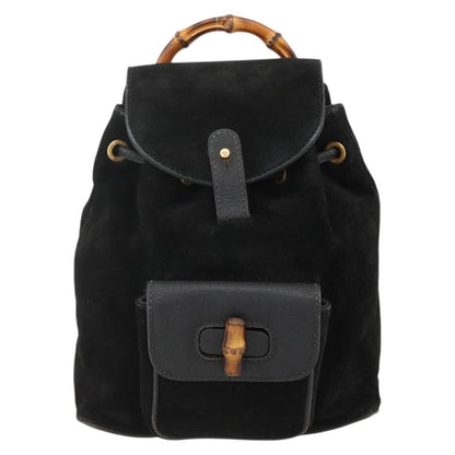 Gucci Gucci bamboo backpack daim, Black, Denim, Backpack