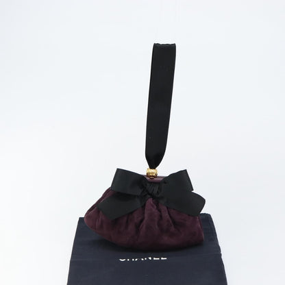 Chanel Bow cluth Suede, PURPLE, SUEDE, Clutche & pouche