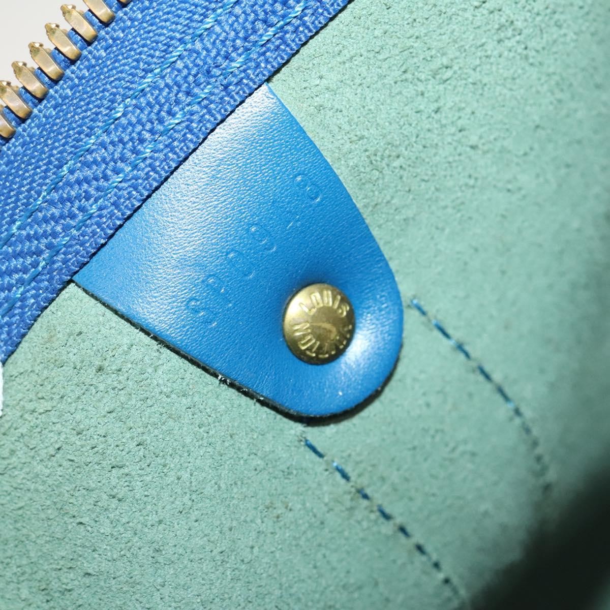 Louis Vuitton Keepall Bag Epi Leather, BLUE, LEATHER, Travel bag