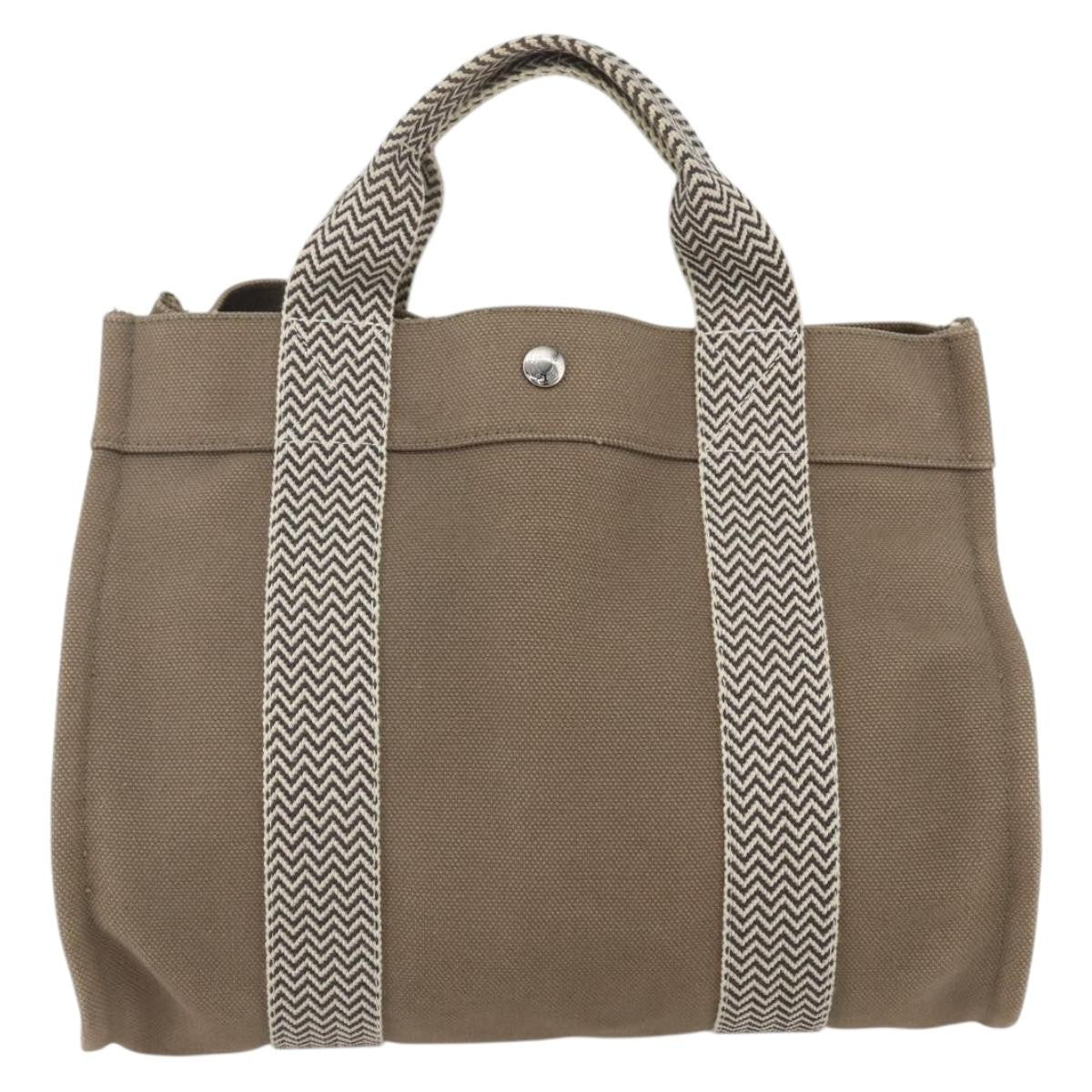 Hermes Cannes Tote Toile Canvas, BEIGE, COTTON, Tote bag