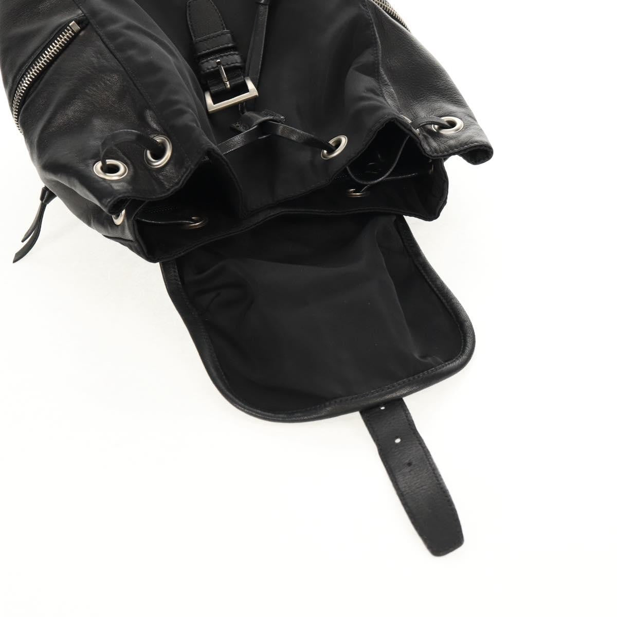 Prada Buckle Backpack Quilted Tessuto, BLACK, NYLON, Backpack