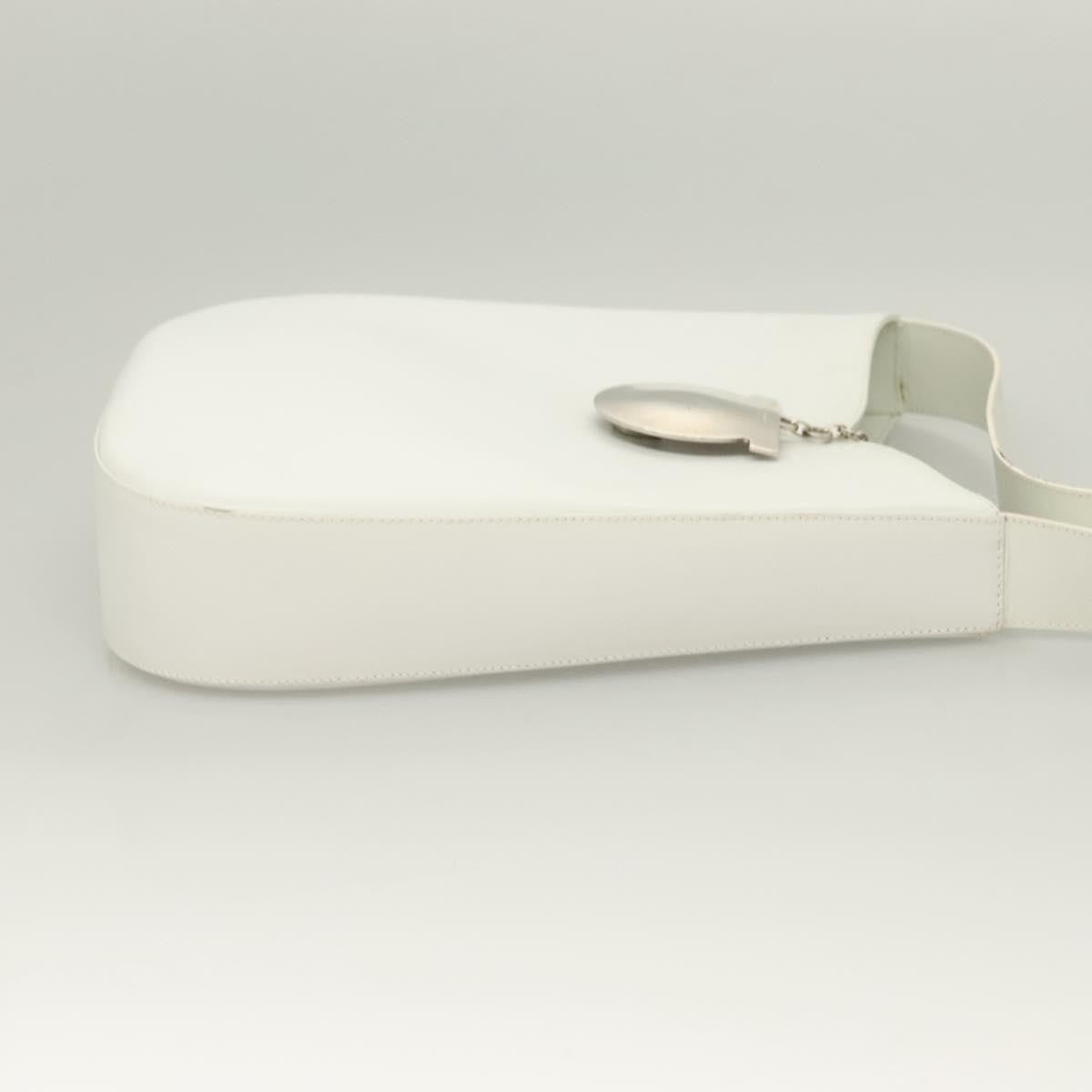 Salvatore Ferragamo Gancini Shoulder Bag Leather, WHITE, LEATHER, Shoulder bag