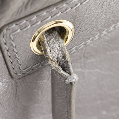 Balenciaga Blanket Square Bag Leather, GRAY, LEATHER, Handbag