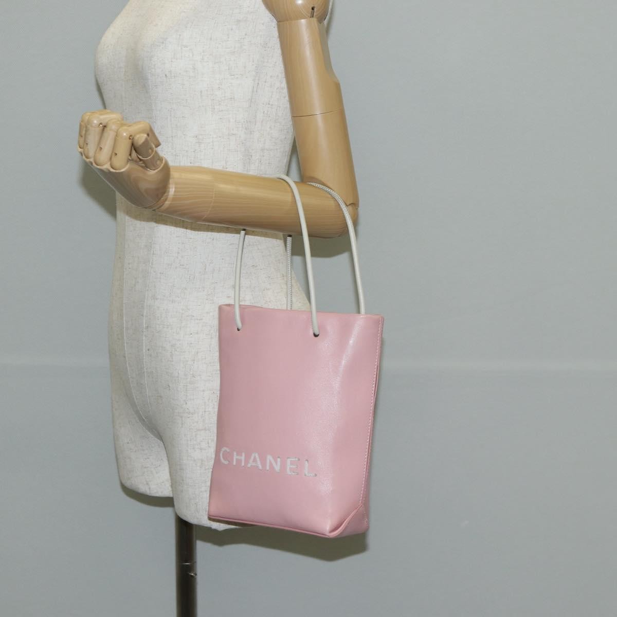 Chanel Essential Shopping Tote Leather, PINK, LEATHER, Tote bag