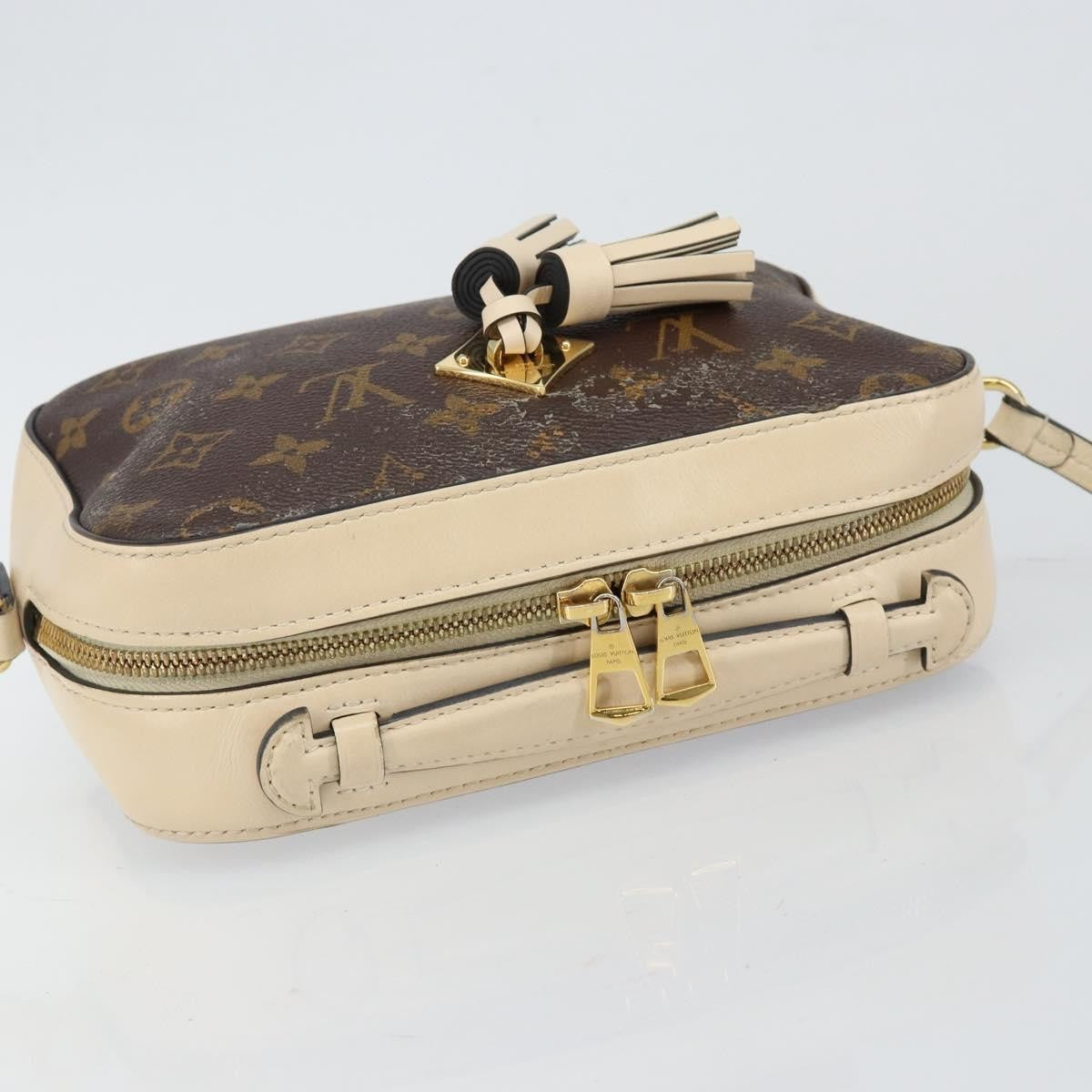 Louis Vuitton Saintonge Handbag Monogram Canvas with Leather, WHITE, CANVAS, Handbag