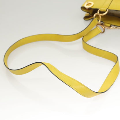 Celine Shoulder Bag Leather, YELLOW, LEATHER, Shoulder bag