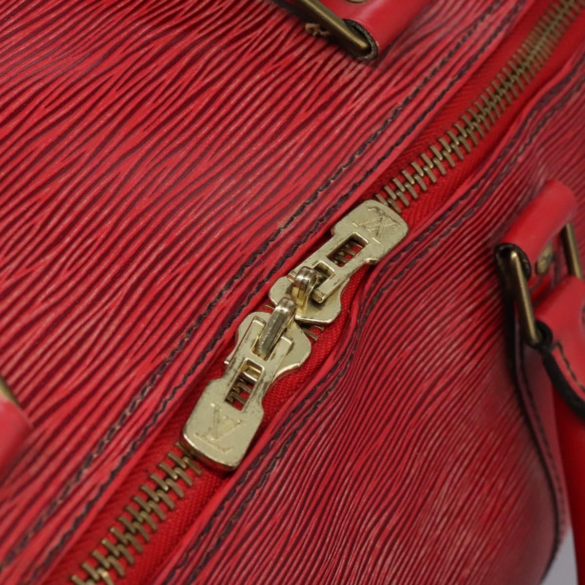Louis Vuitton Keepall Bag Epi Leather, RED, LEATHER, Travel bag
