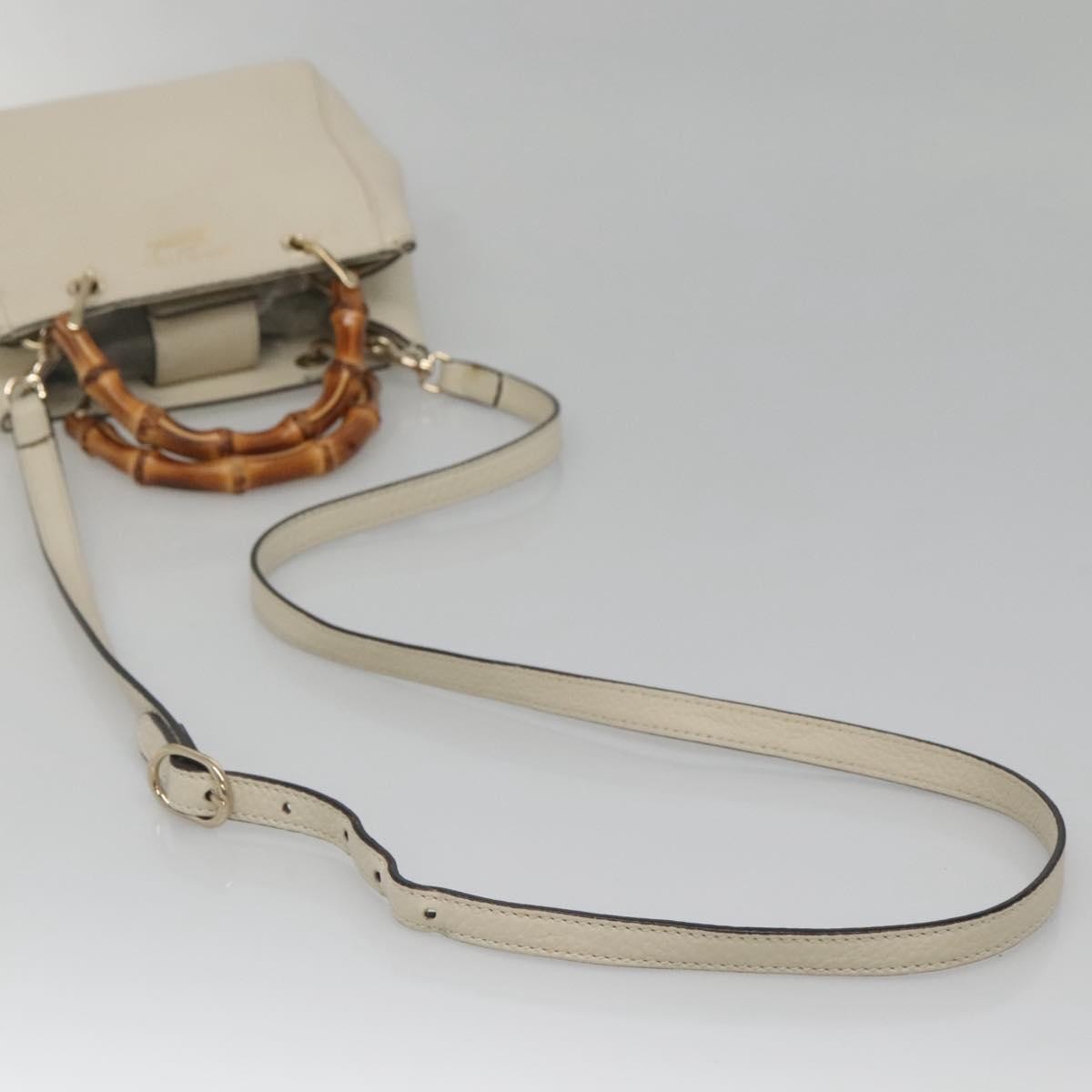 Gucci Bamboo shopper bag Leather, WHITE, LEATHER, Handbag