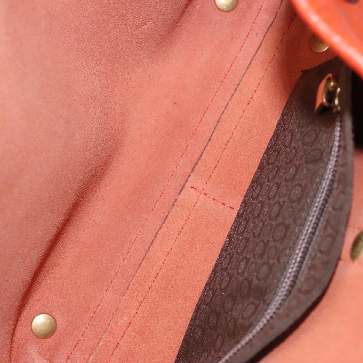 Salvatore Ferragamo Gancini handbag Leather, ORANGE, LEATHER, Handbag