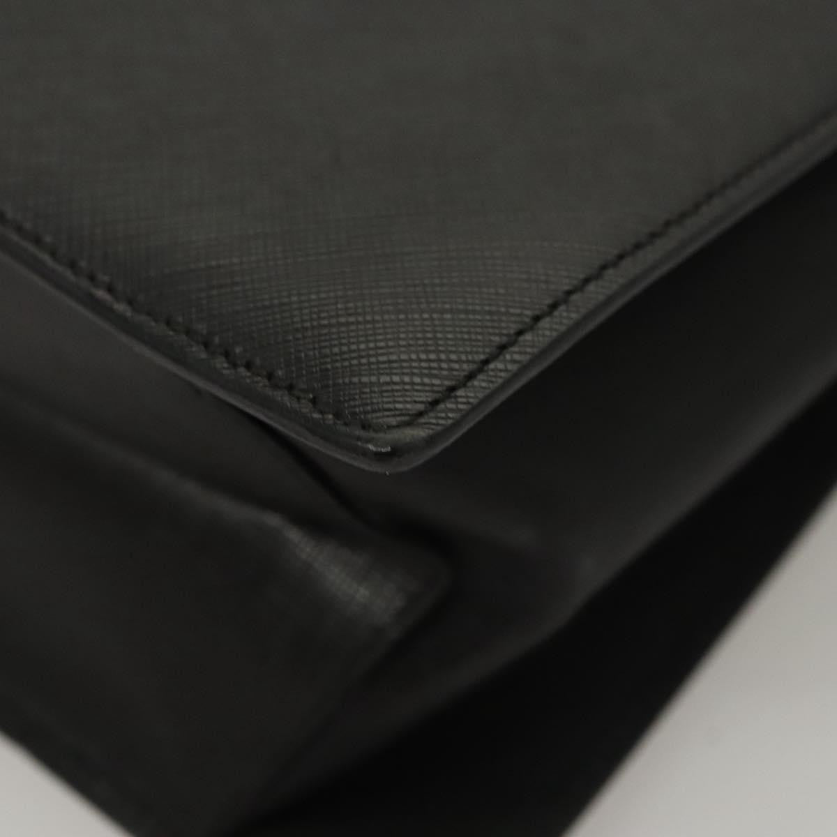 Salvatore Ferragamo Double Gancini Top Handle Bag Saffiano Leather, BLACK, LEATHER, Handbag