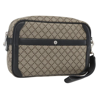 Gucci Wristlet Clutch Diamante Canvas, BEIGE, PVC, Clutche & pouche