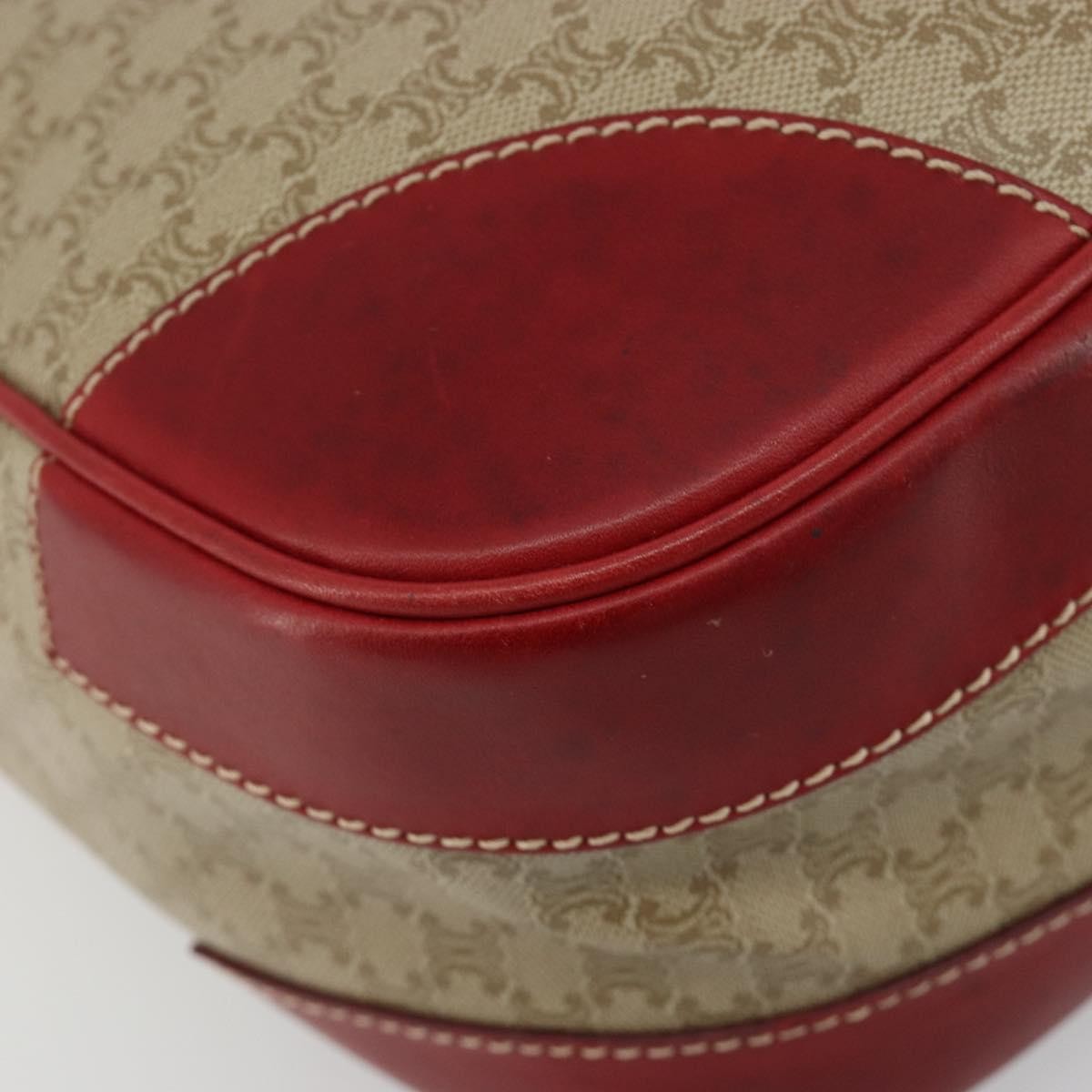 Celine Macadam Shoulder Bag PVC Leather, Beige, Canvas, Shoulder Bag