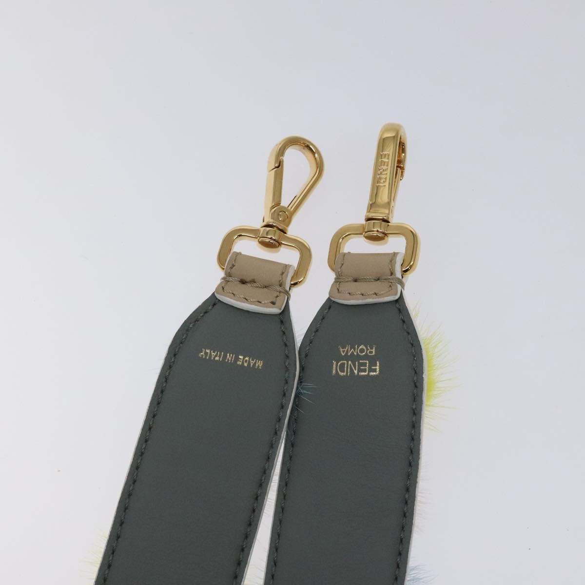 Fendi Pom Pom Strap You Shoulder Strap Leather and Fur, MULTICOLOUR, LEATHER, Straps