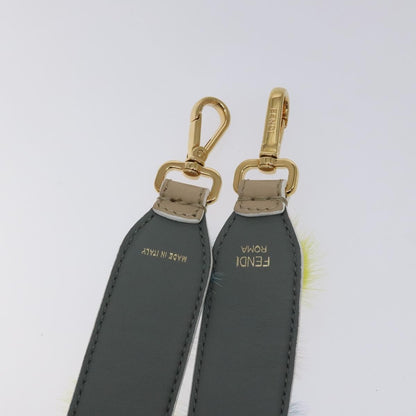 Fendi Pom Pom Strap You Shoulder Strap Leather and Fur, MULTICOLOUR, LEATHER, Straps