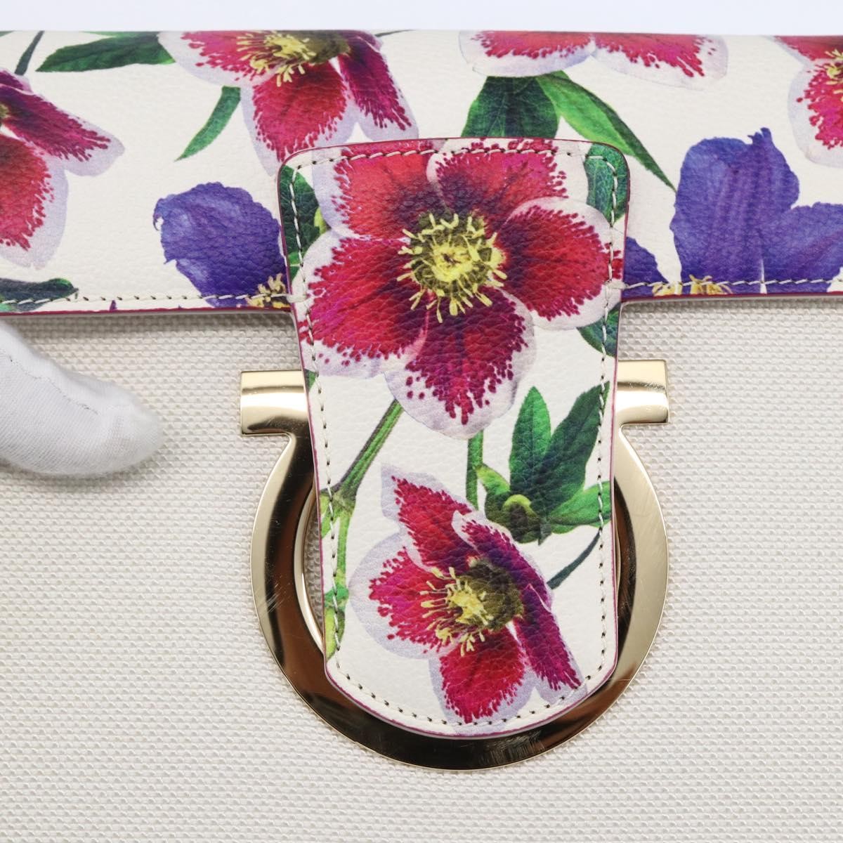 Salvatore Ferragamo Vintage Gancini Chain Shoulder Bag Canvas, MULTICOLOUR, CANVAS, Shoulder bag