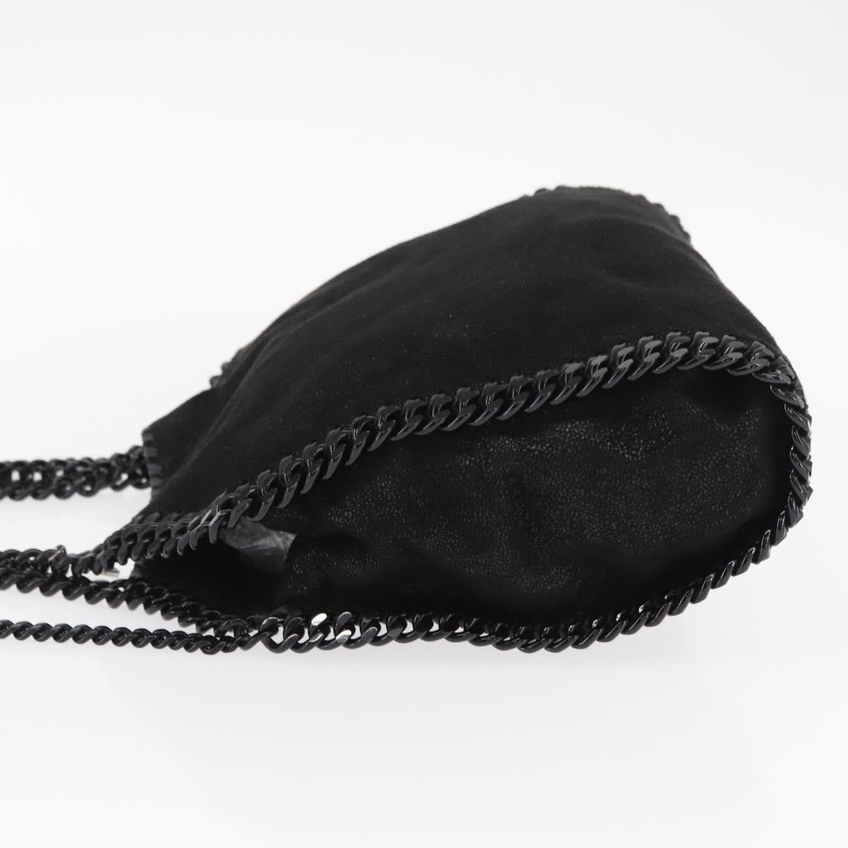 Stella McCartney Falabella Fold Over Bag Shaggy Deer, BLACK, POLYESTER, Shoulder bag