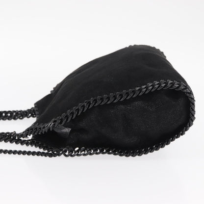 Stella McCartney Falabella Fold Over Bag Shaggy Deer, BLACK, POLYESTER, Shoulder bag