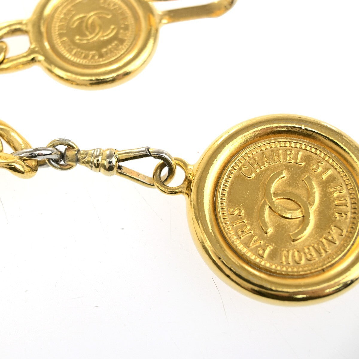 Chanel Vintage Medallion Chain Belt Metal, GOLD, GOLD_PLATED, Belts