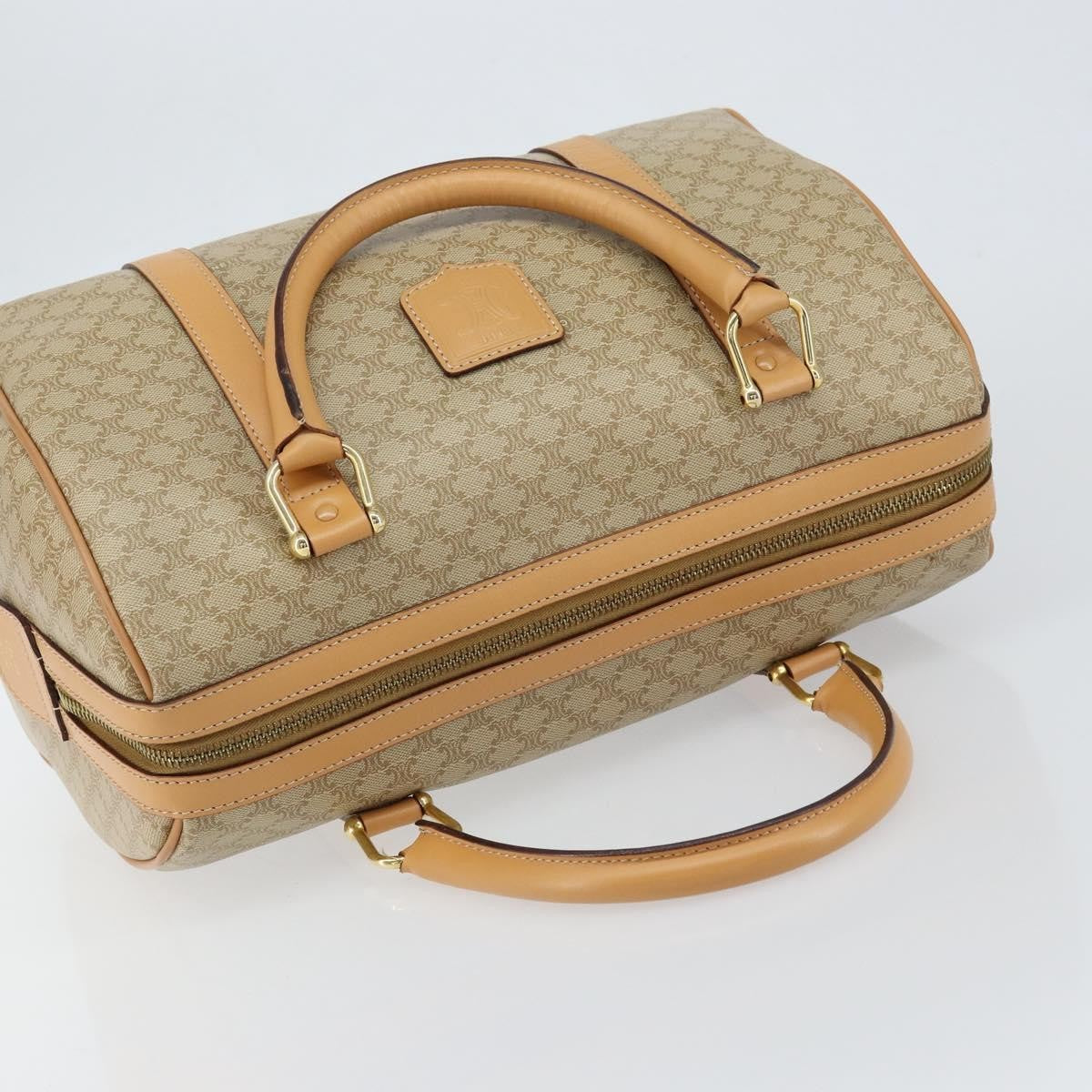 Celine Vintage Duffle Bag Macadam Coated Canvas, BEIGE, CANVAS, Travel bag