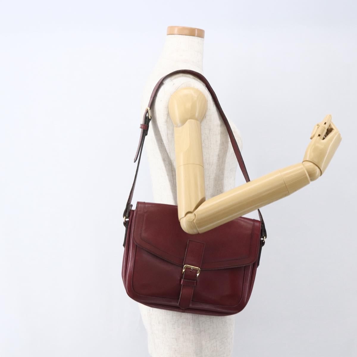 Saint Laurent Vintage Shoulder Bag Leather, RED, LEATHER, Shoulder bag